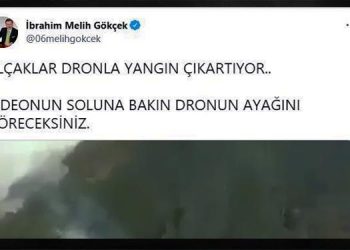 melih gokcek yangin yalan tweet