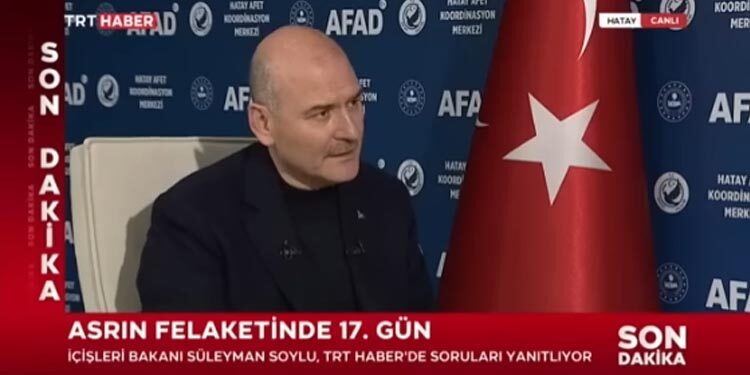 Süleyman Soylu, deprem felaketinde ölü sayısının 43 bin 556’ya yükseldiğini açıkladı