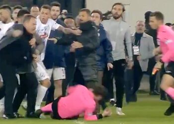 MKE Ankaragücü Kulübü Başkanı Faruk Koca, hakem Halil Umut Meler'e saldırdı.